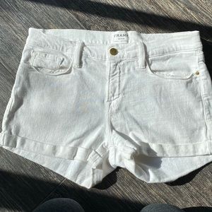 FRAME Denim Le Cutoff Cuffed White Shorts SIZE 29